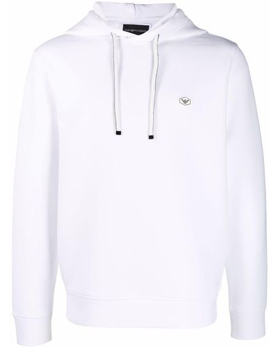 Emporio Armani Hoodie Met Logopatch - Wit