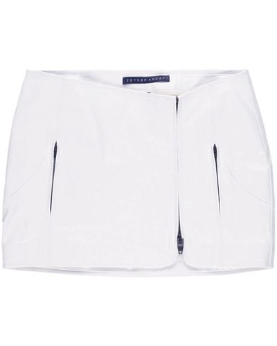 Zeynep Arcay Leather Mini Skirt - White