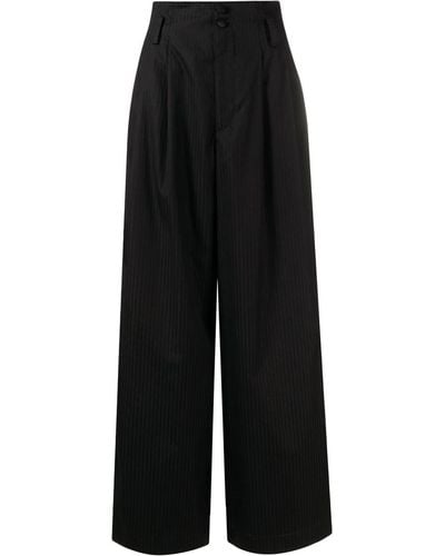 Undercover Pantalones anchos de talle alto - Negro