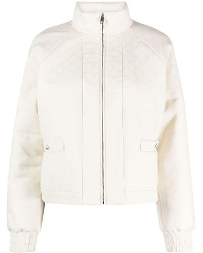 Gucci GG padded zip-up jacket - Weiß