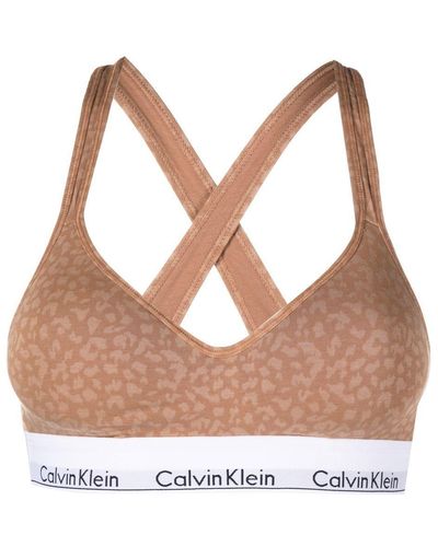 Calvin Klein Bralette mit Leoparden-Print - Braun