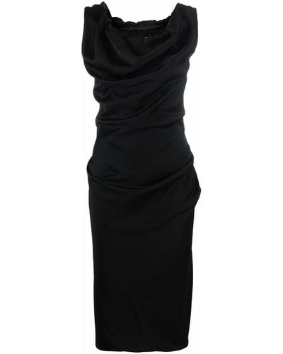 Vivienne Westwood Vestido Ginnie midi drapeado - Negro