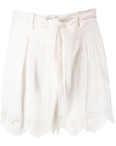 Claudie Pierlot Pantalones cortos con bordado inglés - Blanco