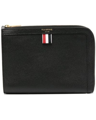 Thom Browne Rwb Leather Wallet - Unisex - Acrylic/calf Leather/recycled Polyester/polyester - Black