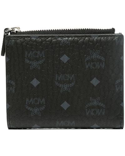 MCM Monogram-print Bi-fold Wallet - Black