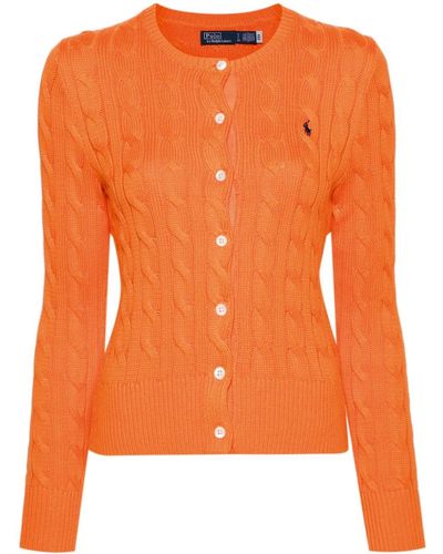 Polo Ralph Lauren Embroidered Polo-pony Knitted Cardigan - Orange