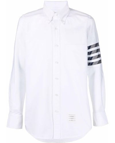 Thom Browne 4-bar Straight-fit Oxford Shirt - White