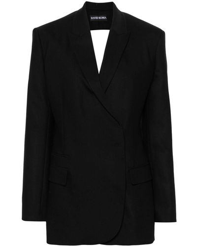 David Koma Blazer à découpes - Noir