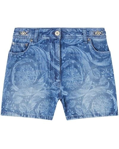 Versace Shorts mit Logo-Patch - Blau