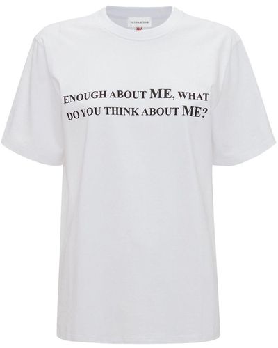 Victoria Beckham Enough About Me オーガニックコットン Tシャツ - ホワイト