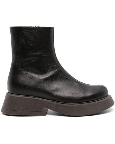 Alysi Leather Ankle Boots - Black