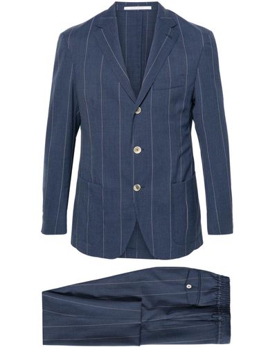 Eleventy Pinstriped Single-breasted Suit - Blue