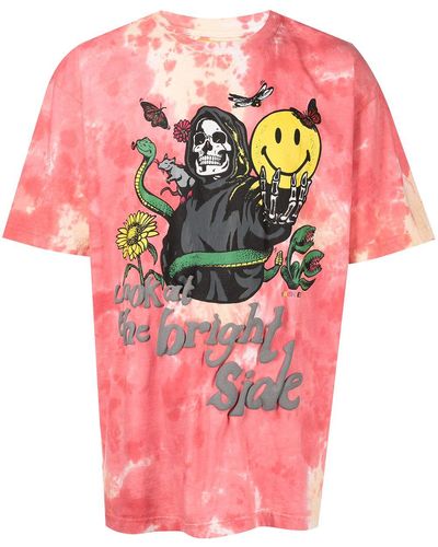 Market T-shirt The Bright Side con stampa - Rosa