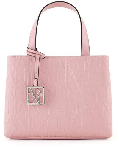 Armani Exchange Logo-embossed Tote Bag - Pink