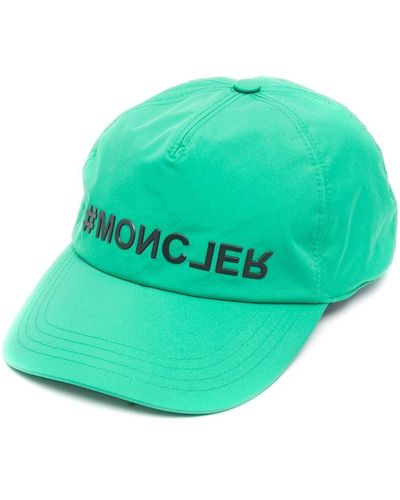 3 MONCLER GRENOBLE Cappello da baseball con placca logo - Verde