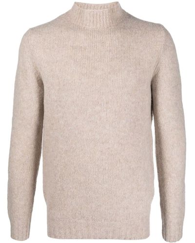 Fedeli Funnel-neck Wool-cashmere Jumper - Natural