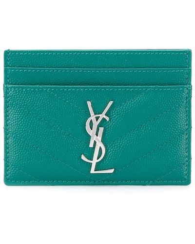 Saint Laurent Ysl Monogram Card Holder - Green