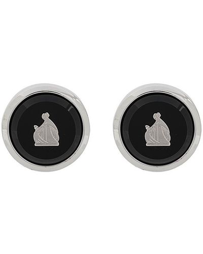 Lanvin Mother And Child Enamel Cufflinks - Metallic