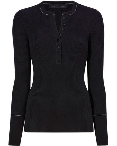 Proenza Schouler Agnes Ribbed Sweater - Black