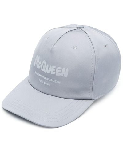 Alexander McQueen Cappello da baseball con stampa - Grigio
