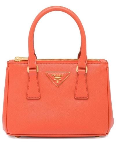 Prada Galleria Leather Mini Bag - Orange
