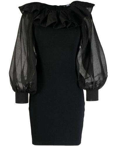 Karl Lagerfeld Pick Big Collar Dress - Black