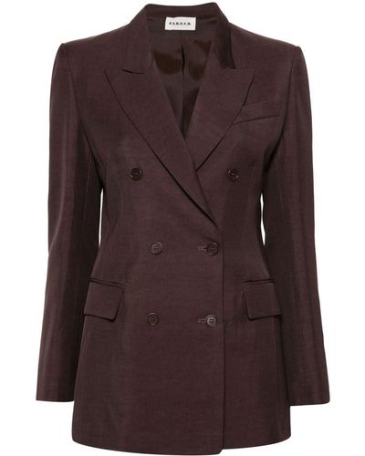 P.A.R.O.S.H. Peak-lapel Double-breasted Blazer - Brown