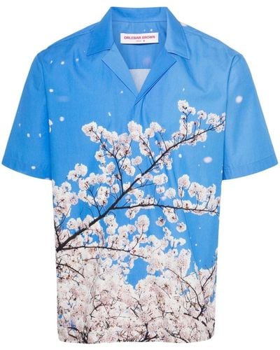 Orlebar Brown Camicia Maitan a fiori - Blu