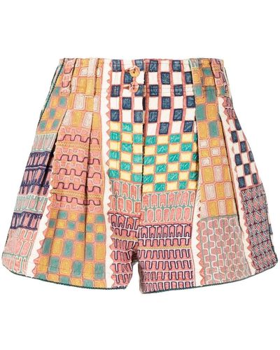 Ulla Johnson Freda Geometric-patchwork Print Shorts