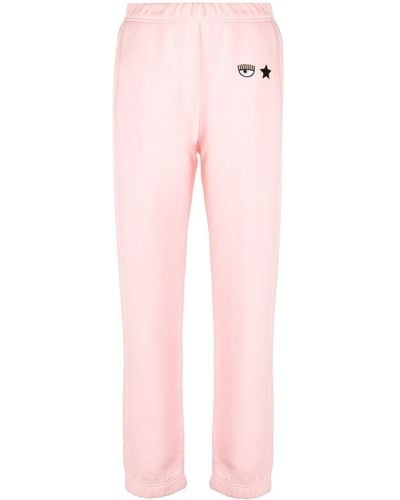 Chiara Ferragni Eye Star Cotton Track Trousers - Pink