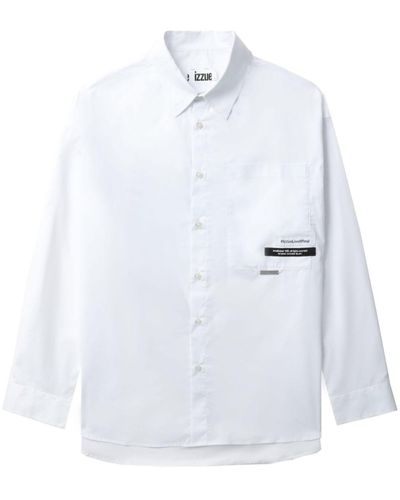 Izzue Chemise en coton à logo appliqué - Blanc