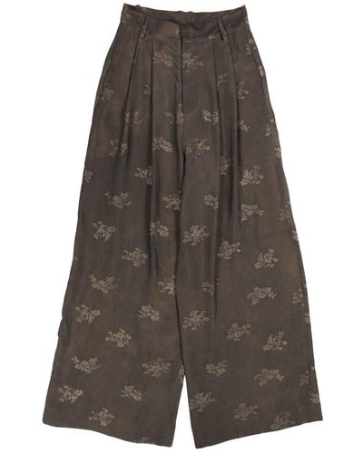 Uma Wang Floral Jacquard Wide-leg Trousers - グレー