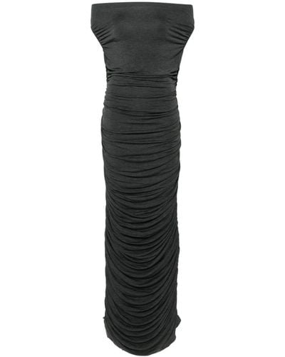 Norma Kamali Draped Ruched Maxi Dress - Black
