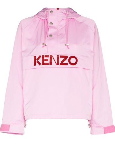 KENZO Logo Print Windbreaker - Pink