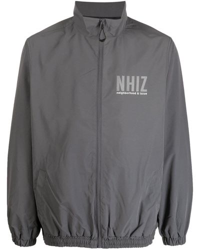Izzue Logo-print Zip-up Bomber Jacket - Gray
