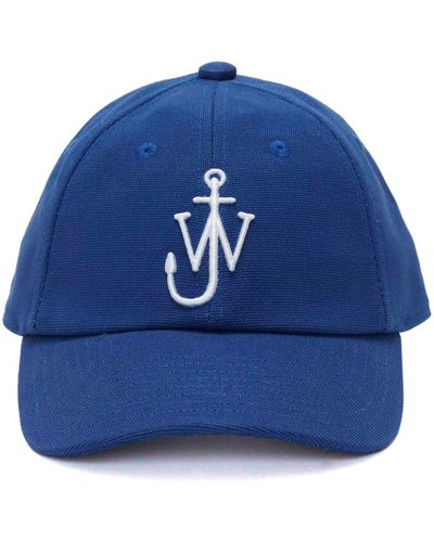 JW Anderson Anchor-embroidered Cotton Cap - Blue