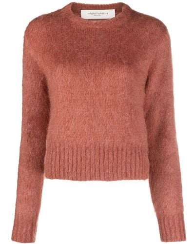 Golden Goose Mohair-blend Cropped Sweater - Pink