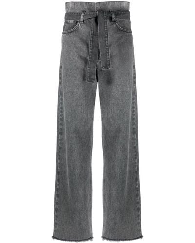 Societe Anonyme Gheripsa Tied-waist Jeans - Gray