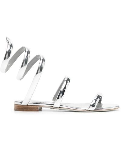 Rene Caovilla Juniper Metallic-finish Sandals - White