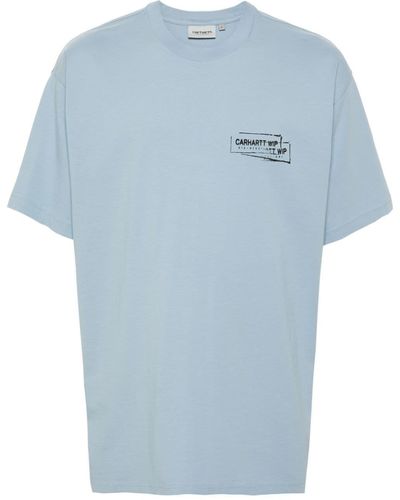 Carhartt Stamp T-Shirt mit Logo-Print - Blau