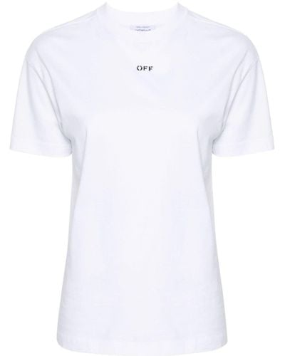 Off-White c/o Virgil Abloh Off- Diag-Stripe Cotton T-Shirt - White