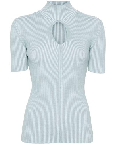 Fendi Cut-out Detail Knitted Top - Blue