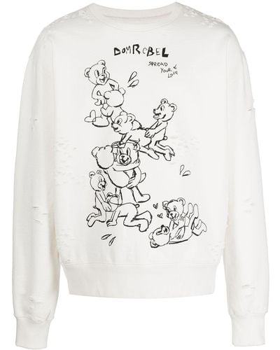 DOMREBEL Sweatshirt mit grafischem Print - Weiß