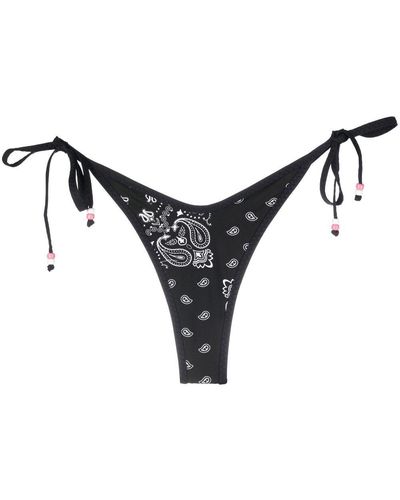 Mc2 Saint Barth Bragas de bikini con motivo de cachemira - Negro