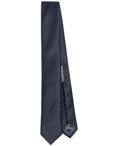 Emporio Armani Satin-weave Silk Tie - Blue