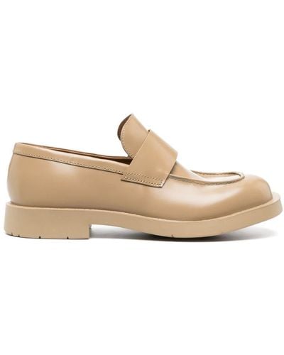 Camper Square-toe Leather Loafers - Natural