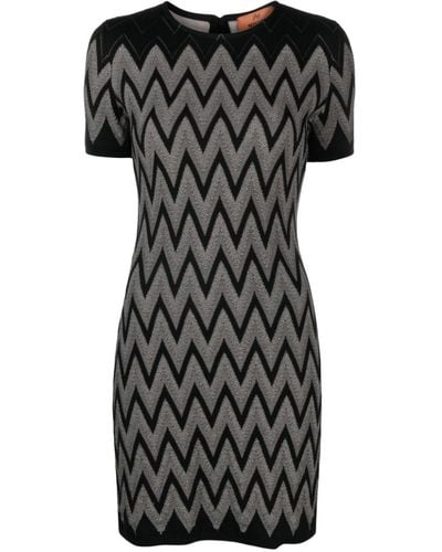 Missoni Zigzag-pattern Mini Dress - Black