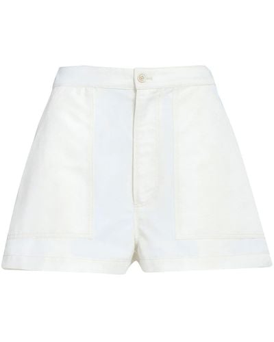 Marni Logo-embroidered High-waist Shorts - White