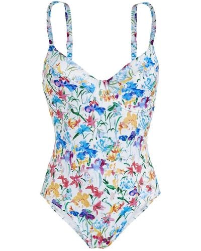 Vilebrequin Leonita Happy Flowers-print Swimsuit - Blue
