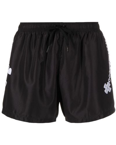 Moschino Logo-print Swim Shorts - Black